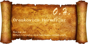 Oreskovics Hermész névjegykártya